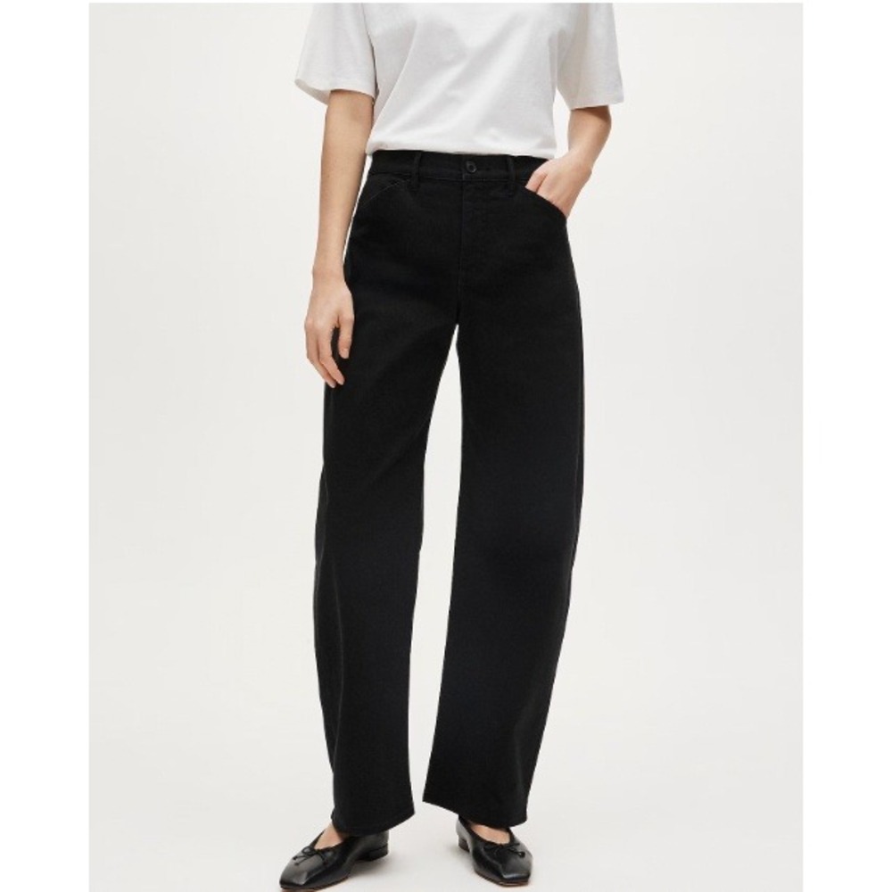 NEW J.Crew Tall Zoe Barrel Pant in Chino Size 32T Sunwashed Black Wide Leg